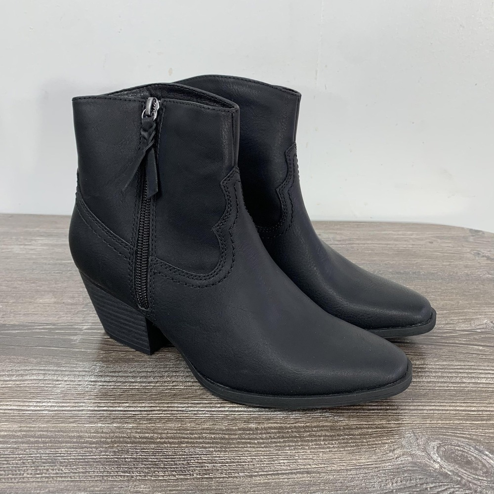 Frye Andโ Co Savi Boots Womens Size 6 Black Western Ankle Block Heel Side Zip